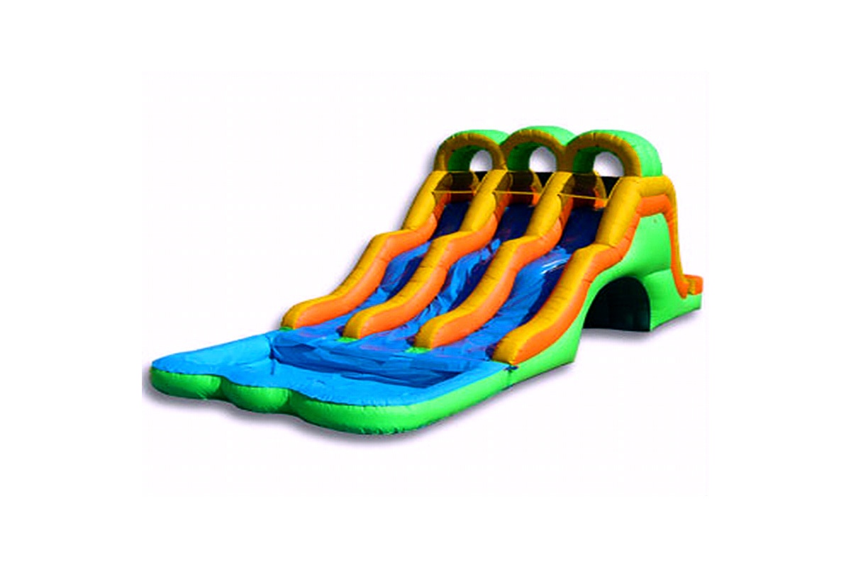 Infllatable Water Slide with Pool Triple Lane