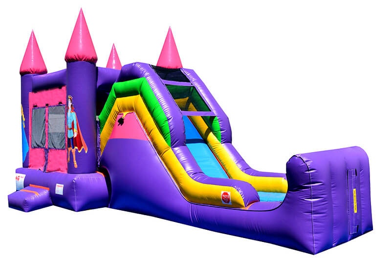 WJ078 Princess Moonwalk Inflatable Combo Bounce Slide