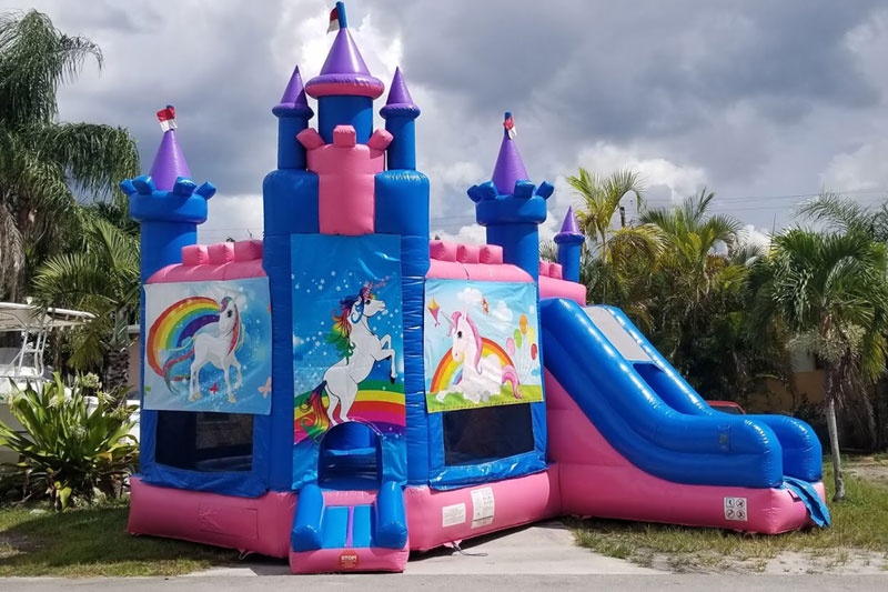 WJ112 Unicorn Inflatable Combo Bouncer Slide