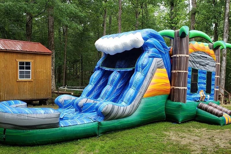 WJ181 Monsoon Inflatable Wet Combo Bouncer Slide with Pool