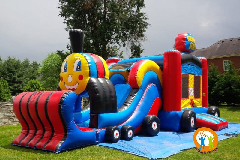 WB359 Train Inflatable Combo Slide Bouncy Castle