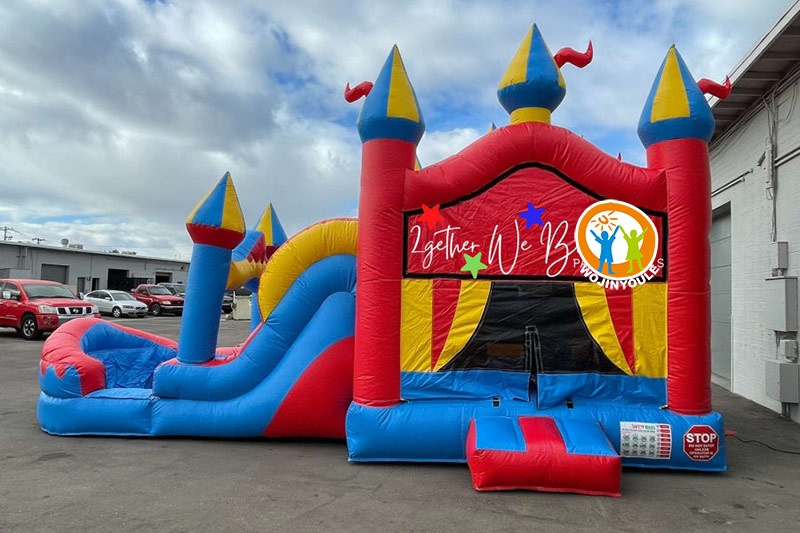 WB398 Big Top Double Lanle Inflatable Combo Bouncer Slide