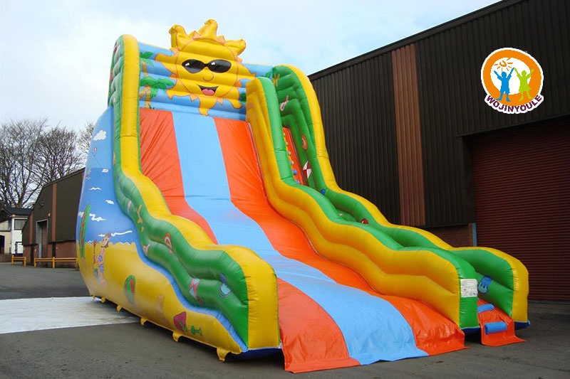 DS145 30ft Tall Aqua Drop Sunshine Inflatable Dry Slide