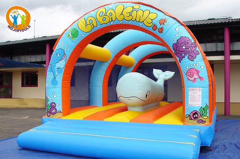 WB569 3 Arches Whale Infatable Jumping Castle with Roof