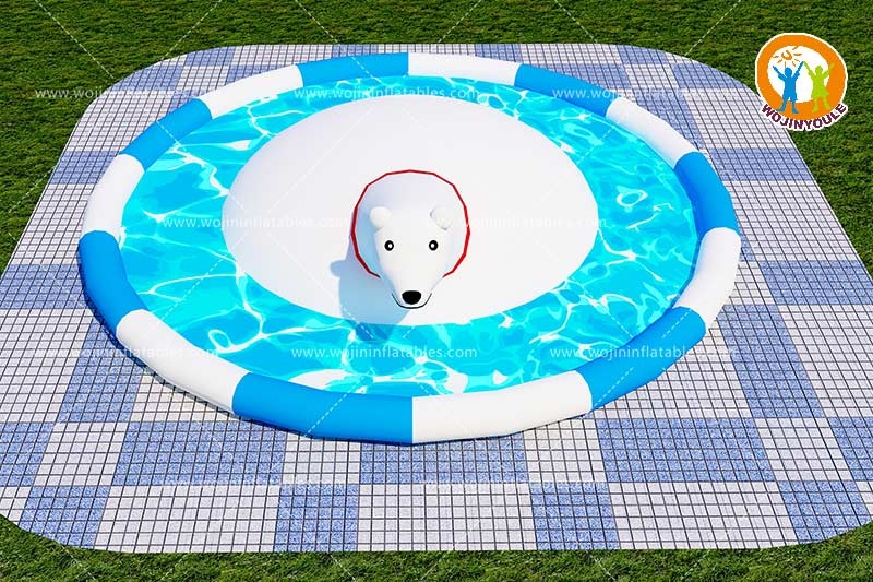 WP011 Commercial Ice Age Bear Round Inflatable Water Pool Jumping