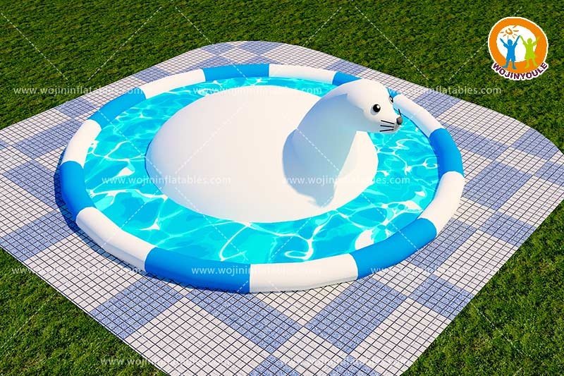 WP013 Commercial Seal Round Inflatable Water Pool Jumping For Kids