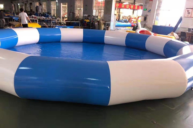 WP069 Blue White Round Outdoor Commercial Inflatable Water Pools