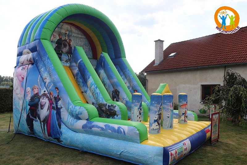 DS263 Frozen Theme Dual Lane Inflatable Dry Slide