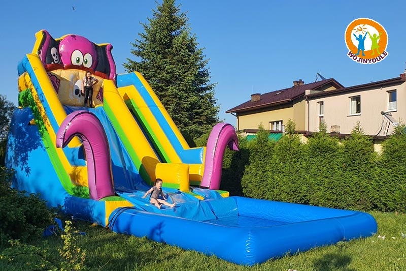 WW083 20ft Pink Octopus Inflatable Water Slide with Pool Set