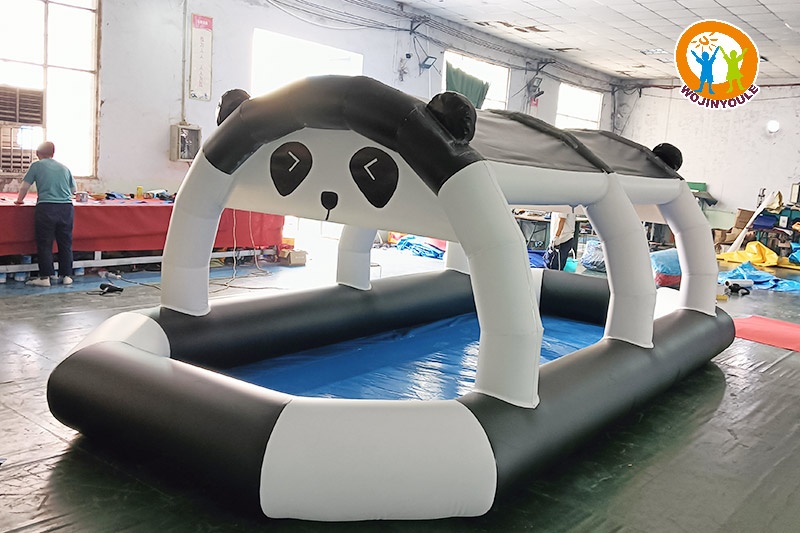 WP157 Panda Theme Inflatable Water Pool with Shed Roof