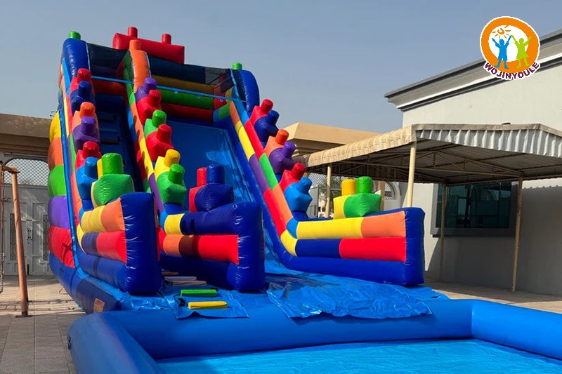 WS253 23ft Lego Theme Inflatable Water Slide