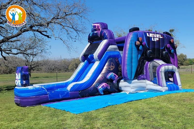 WB579 Level Up Gamer Bounce Inflatable Wet Combo Slide