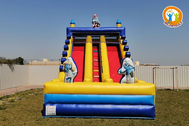 DS257 Smurfs 20ft Tall Inflatable Dry Slide