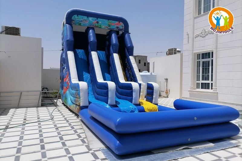 WS262 Ocean Theme Inflatable Water Slide with Pool Set