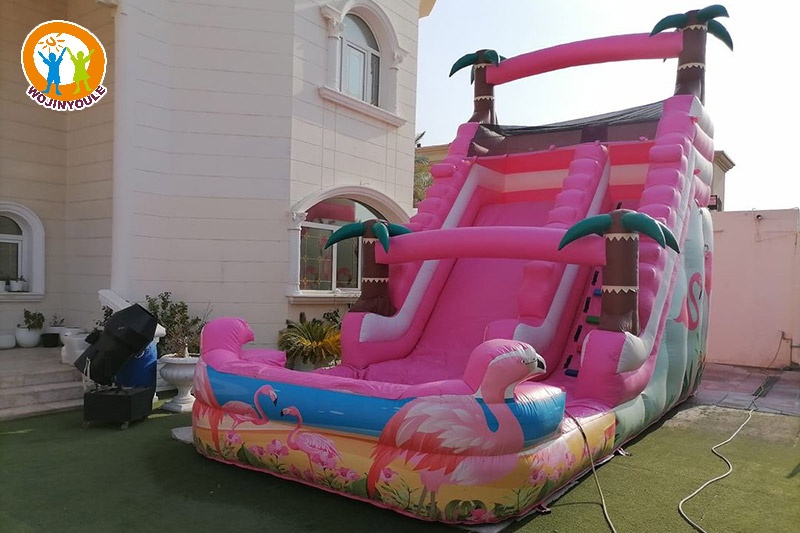 WS264 Flamingo Theme Inflatable Water Slide with Pool Set