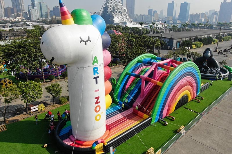 TP121 Commercial Outdoor Largest Unicorn Inflatable Theme Park Slide