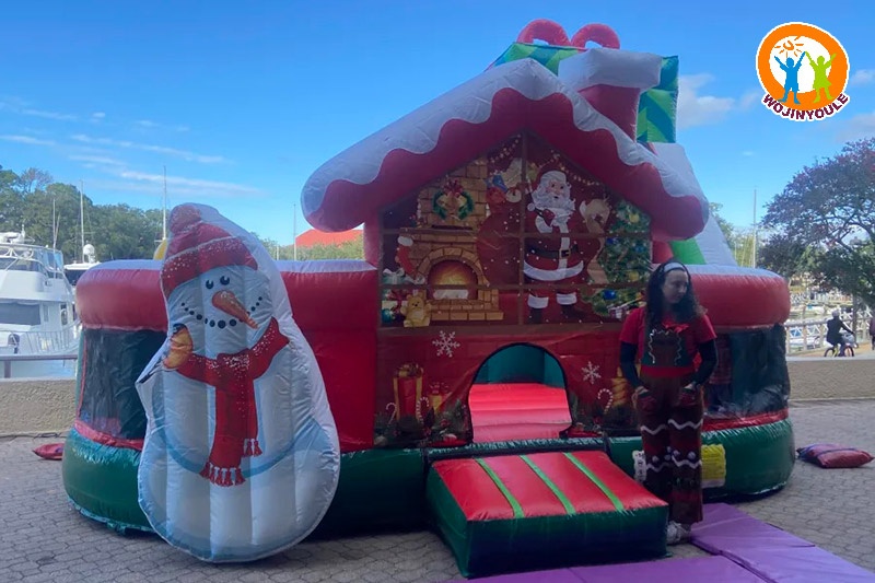 WB594 Christmas Playground Inflatable Bouncy Castle w/ Slide