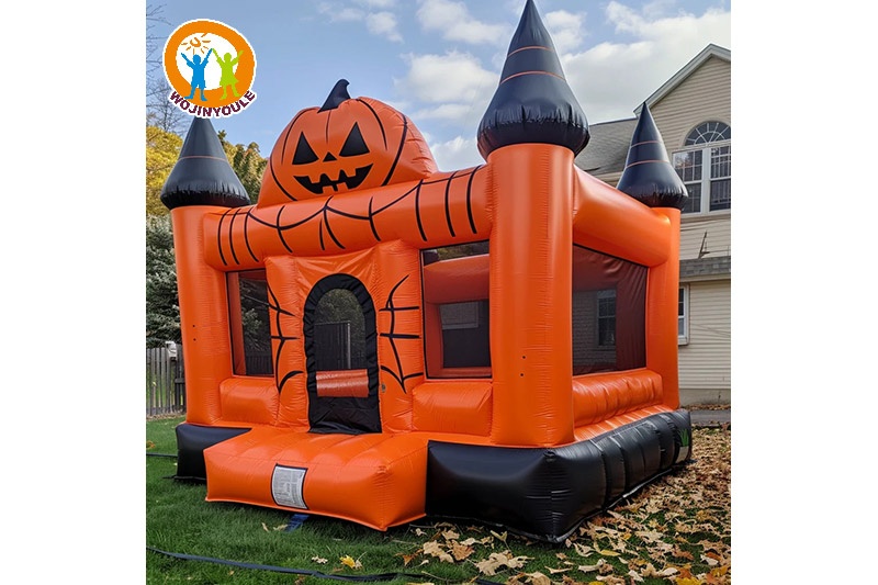 WB617 Halloween Pumpkin Theme Inflatable Jumping Castle Backyard