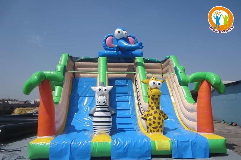 DS012 20ft Safari Anmials Inflatable Dry Slide