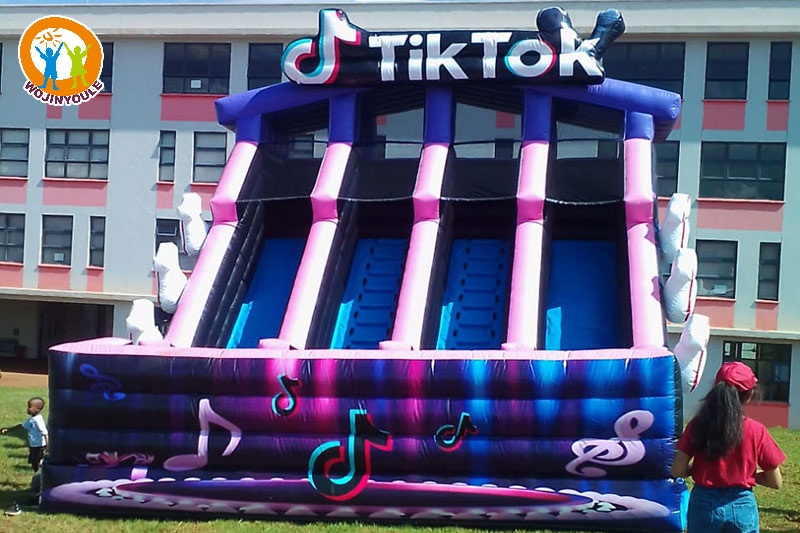 DS097 23ft Tiktok Theme Dual Lane Inflatable Dry Slide