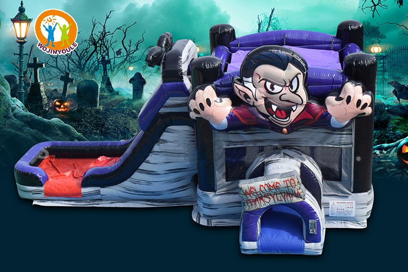 WB627 Dracula Halloween Bounce Slide Inflatable Combo