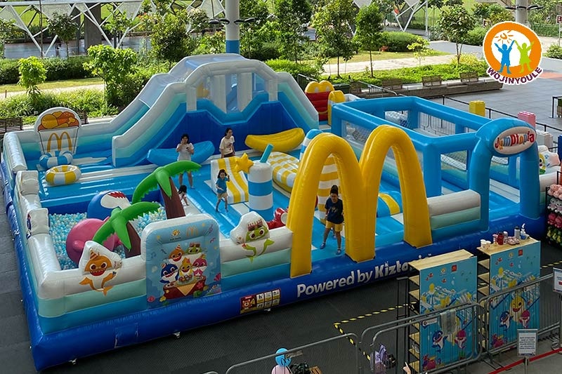 WB668 Baby Shark Theme Inflatable Park Fun City Playground