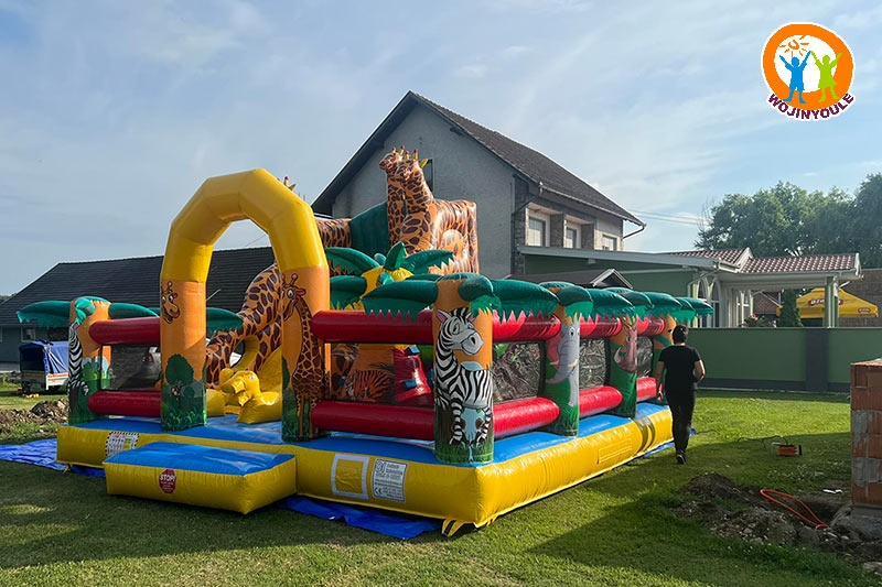 WB671 Jungle Animals Activity Inflatable Park Fun City Playground