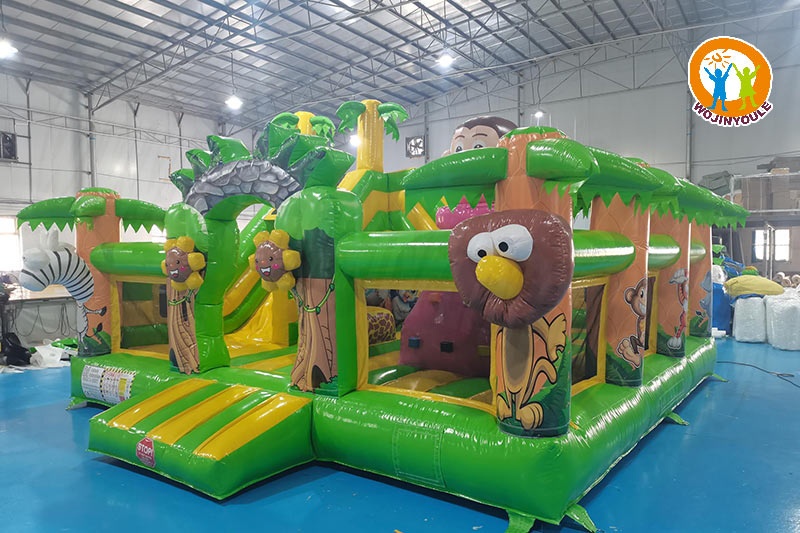 WB673 Safari Theme Inflatable Castle Slide Park Fun City