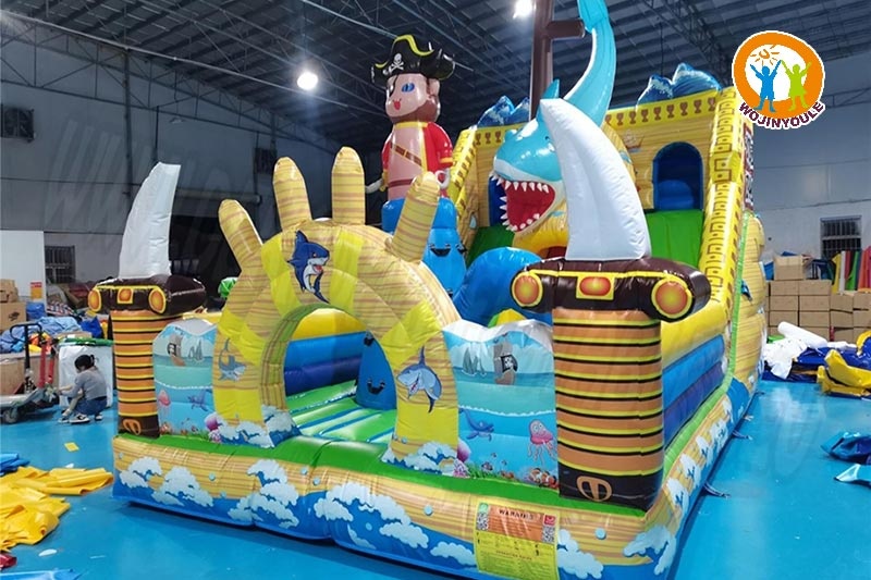 WB663 Shark Tobogan Inflatable Castle Slide Park Fun City