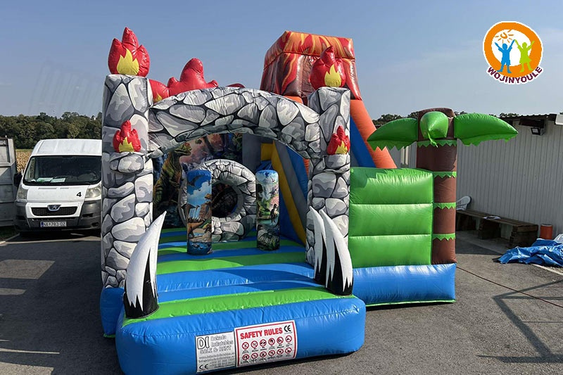 WB647 Dino World Inflatable Combo Bouncer Slide