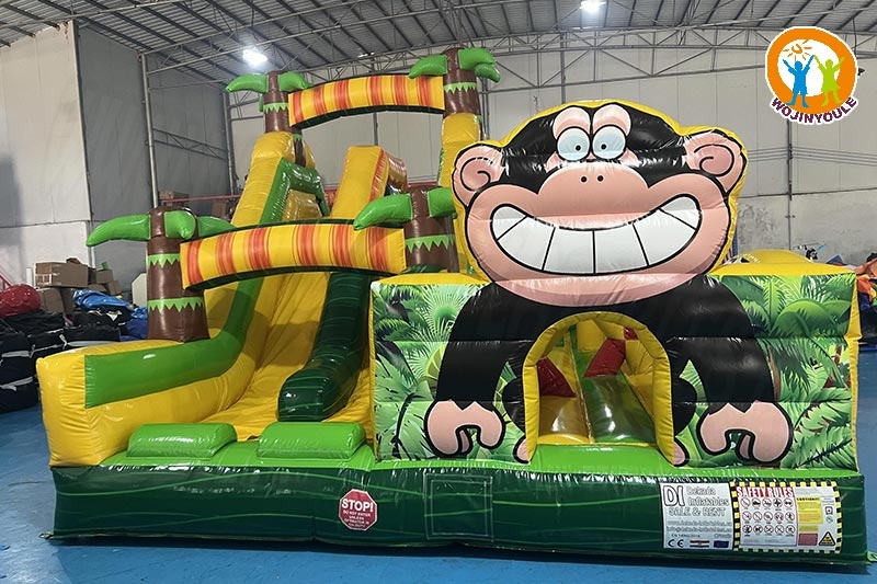 WB657 Monkey Inflatable Combo Bouncer Slide