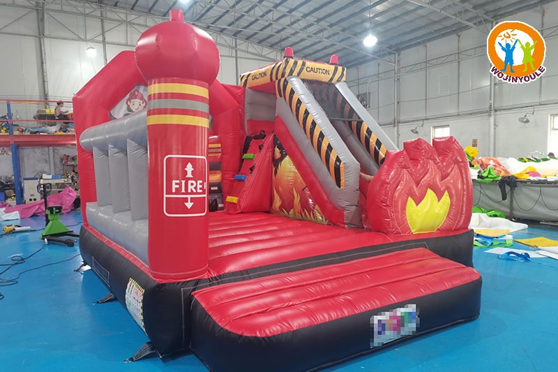 WB667 Fire Engine Inflatable Combo Bouncer Slide