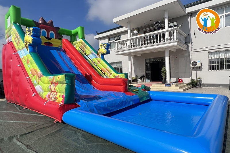 WS283 Tobogan Safari Inflatable Water Slide with Pool Set