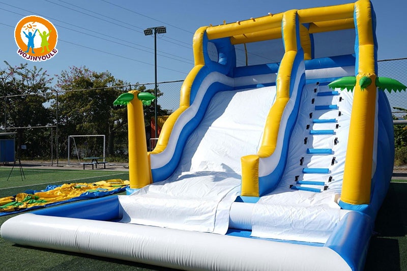 WS278 18ft Tobogan Palm Inflatable Water Slide with Pool Set