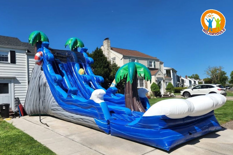 WS286 17ft Malibu Splash Dual Lane Inflatable Water Slide with Pool