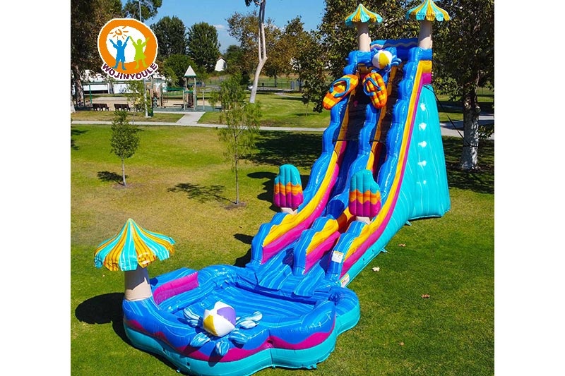 WS267 25ft Beach Party Mega Inflatable Water Slide with Pool