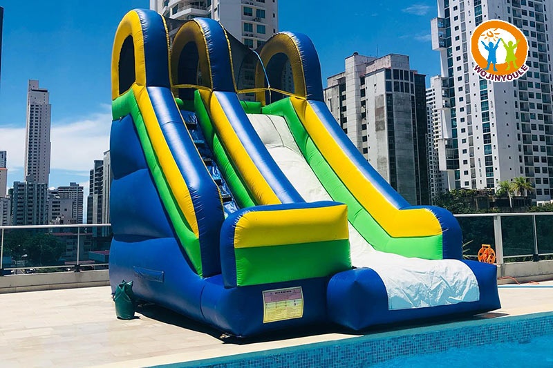 WW166 Blue Yellow Inflatable Water Slide into your Pool