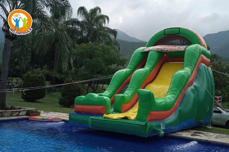 WW165 Green Beach Inflatable Water Slide into your Pool