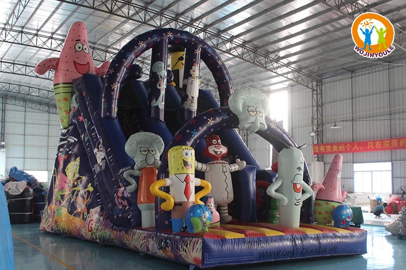 DS278 20ft Tall Spongebob Dual Lane Inflatable Dry Slide