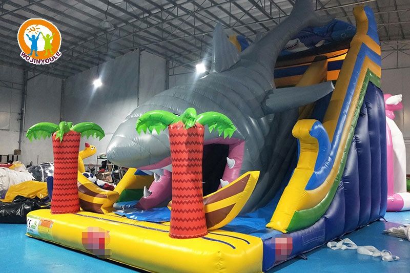 DS279 28ft Tall Giant Shark Inflatable Dry Slide