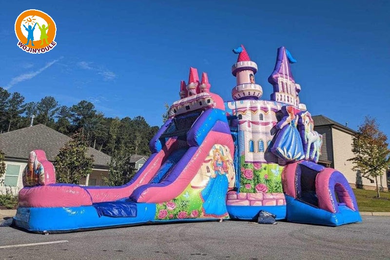 WB686 Princess Inflatable Wet Combo Castle with Slide Pool