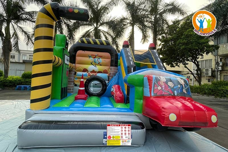 WB733 Race Car Inflatable Dry Combo Bounce Slide Jumping Castle