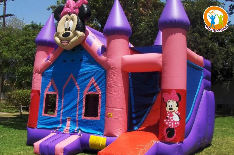 WB707 Minnie Mouse  Inflatable Combo Bouncy Castle and Slide