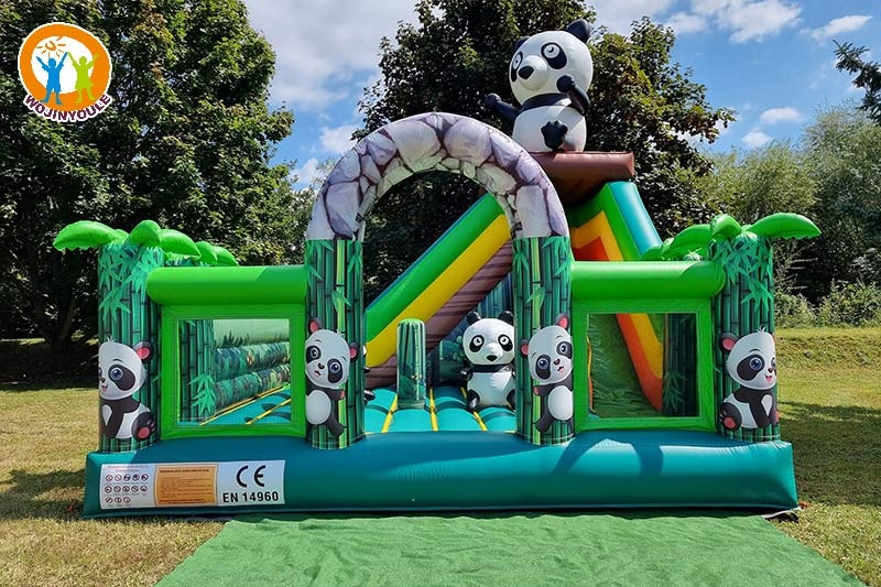 WB723 Panda Inflatable Dry Combo Bounce Slide Jumping Castle