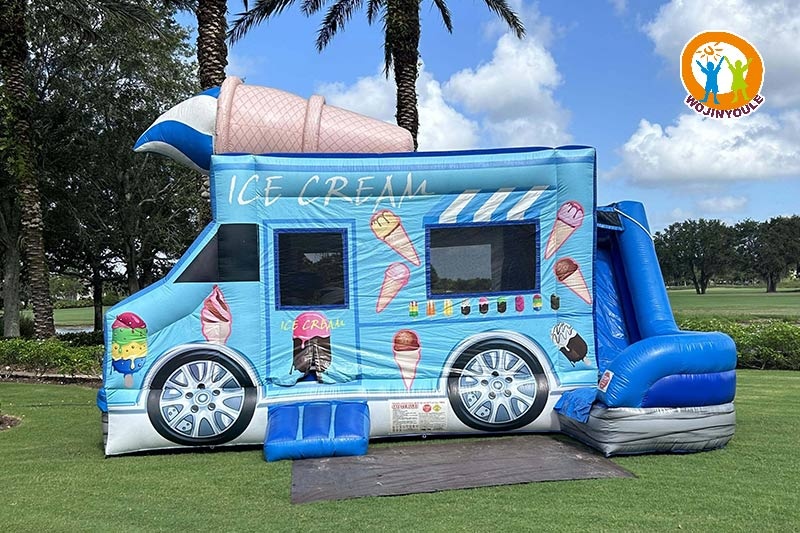 WB726 Ice Cream Truck Inflatable Dry Combo Bounce Slide Jumping Castle