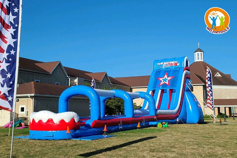 WS287 Patriot 27ft Tall Dual Lane Inflatable Water Slide with Pool Set