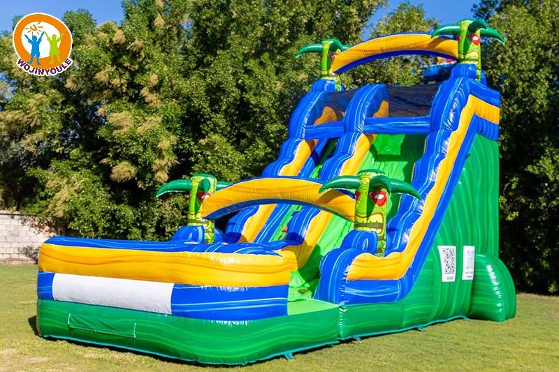 WS293 Palm 20ft Tall Inflatable Water Slide with Pool Set