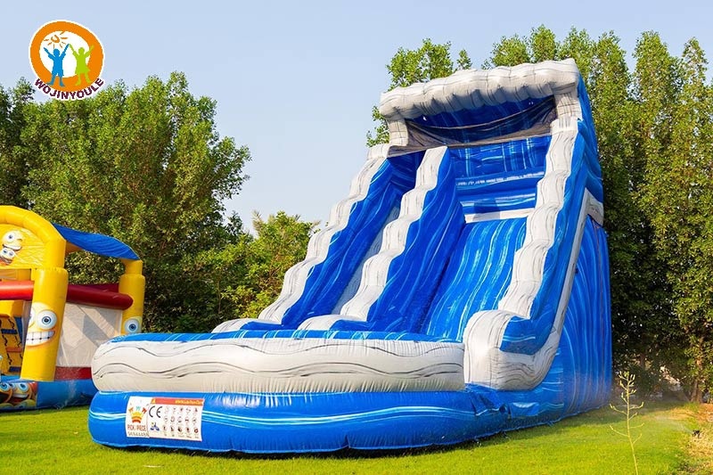 WS289 Blue Wave 23ft Tall Inflatable Water Slide with Pool Set