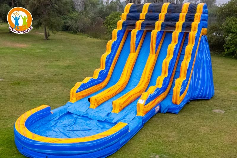 WW179 Melting Arctic Triple Lane Inflatable Water Slide with Pool