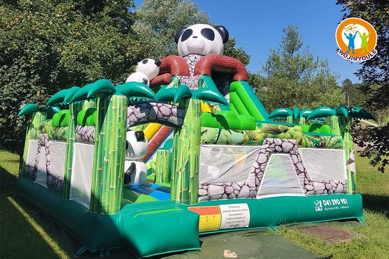 WB755 Panda Inflatable Dry Combo Bounce Slide Jumping Castle
